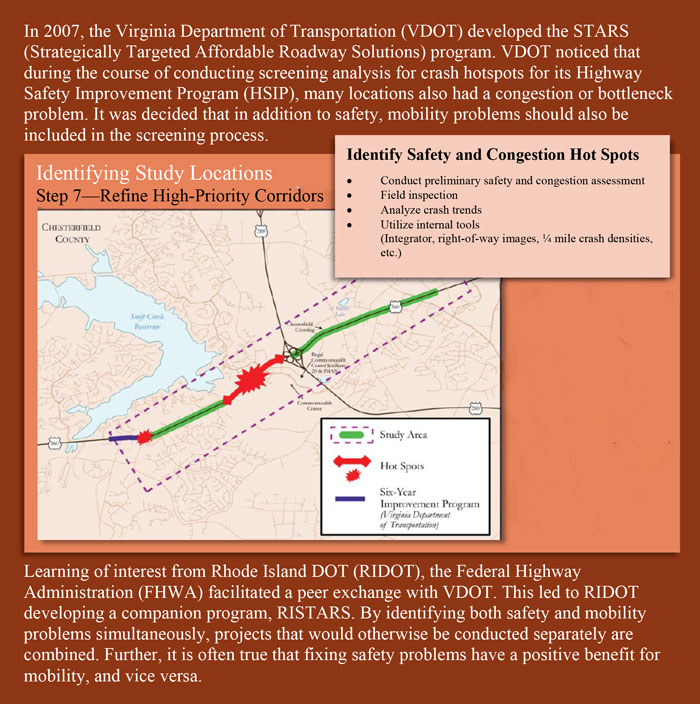 Figure 19 is a map of the Virginia Department of Transportation (VDOT) study that prompted its Strategically Targeted Affordable Roadway Solutions (STARS) program.