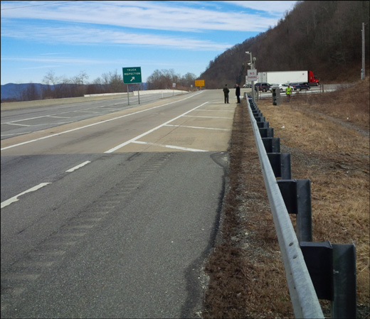 Figure 6 is a photograph showing the Unicoi County virtual weigh station ramp.
