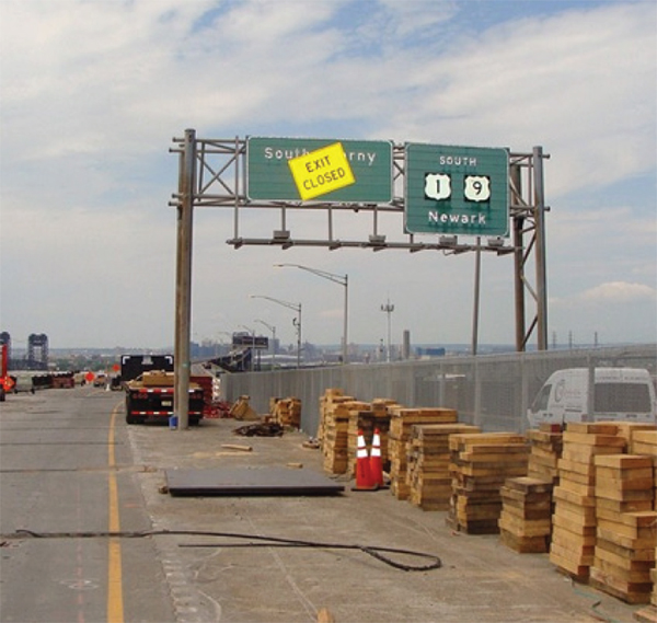 Figure 12. Photo of a closed ramp lane under construction.