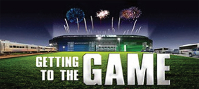 Figure 23. Illustration with a football stadium, fireworks exploding above and the words 'Getting to the Game.'