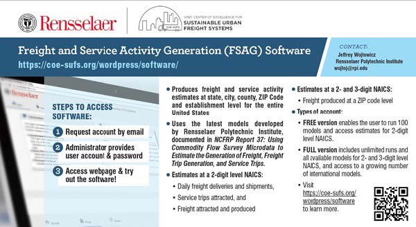Freight and Service Activity Generation Software flyer