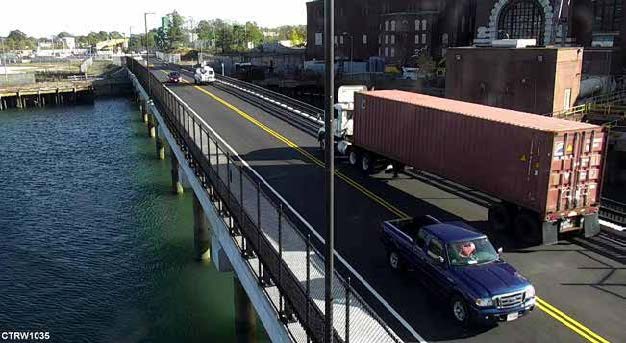 vehicles traveling along Boston's dedicated freight corridor