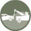 Logo of a tow truck towing a car.