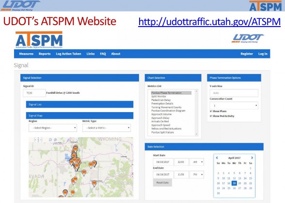 Photo showing UDOT's ATSPM website