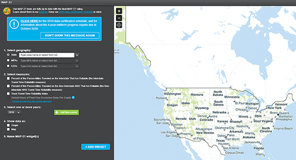 Screenshot of the interface for the Transportation Performance Management Capacity Building Pooled Fund Study.