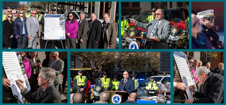 Figure 3 is a series of photos that show scenes from National Traffic Incident Response Awareness Week Commemoration and Proclamation signing.