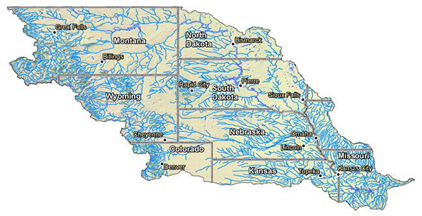 Figure 1. Map of the Missouri River Basin.