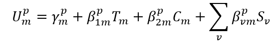 This formula described the generalized mode choice utility function.
