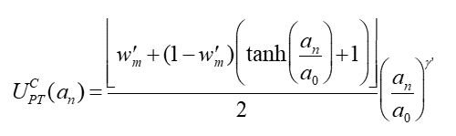 Equation depicts the value function for the congested regime.