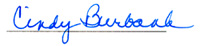 Cindy Burbank signature