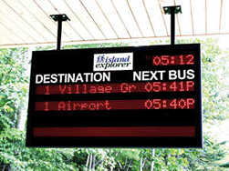 Photograph of real-time information sign for Island Explorer bus system at Acadia National Park, Maine