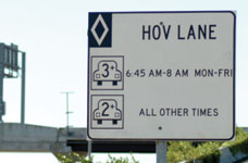 HOV lane sign