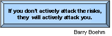 If you don't actively attack the risks, they will actively attack you.