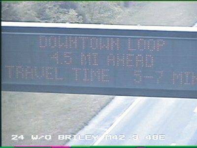 Image showing Figure 4 - DMS Sign showing Travel Time