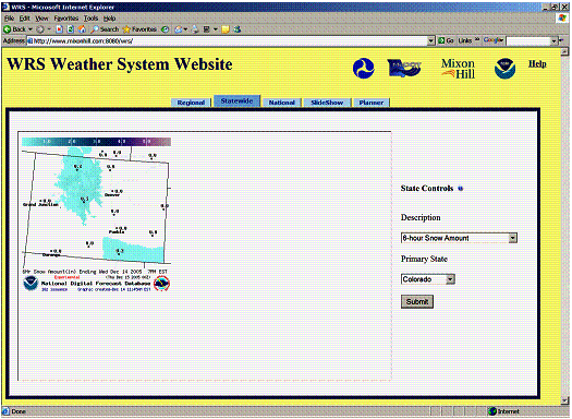 Figure 3 provides a screen shot of the Statewide Weather Map module used in the initial WRS development.