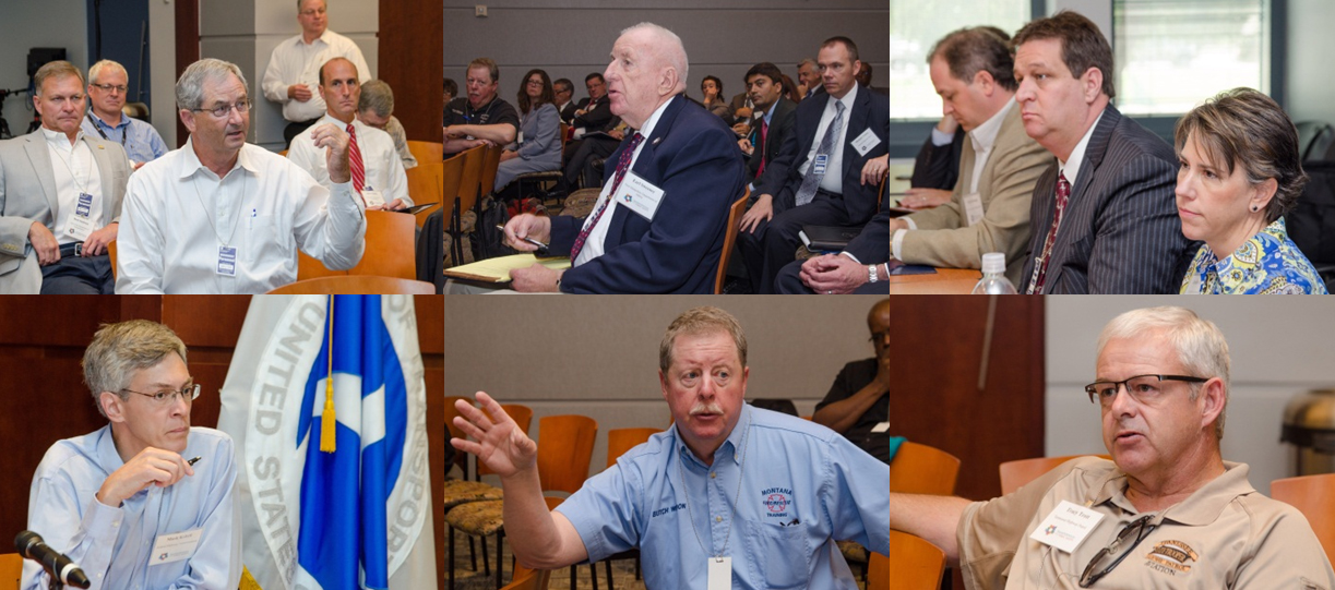 A collage of six photographs of summit attendees