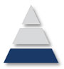 Graphic of a pyramid, highlighting the bottom layer (bottom line).