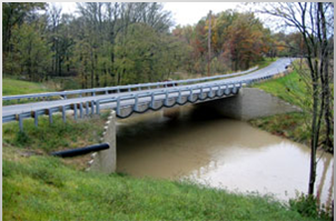 Geosynthetic Reinforced Soil – Integrated Bridge System  over a stream.