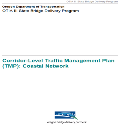 Screenshot of teh Corridor Level Traffic Management Plan for the Coastal Network, by Oregon Bridge Delivery Partners.