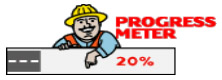 Graphic of workman showing 20 percent progress on project.