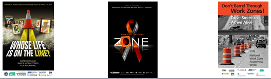 screenshots of work zone safety outreach products
