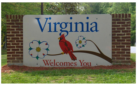 Virginia Welcomes You sign