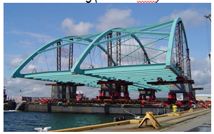 Photo of a Bridge Move with SPMT