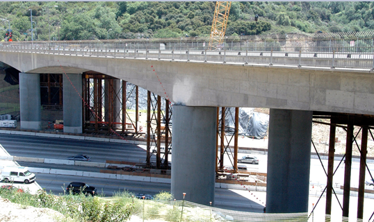 The new Mulholland bridge as it is being reconstructed.