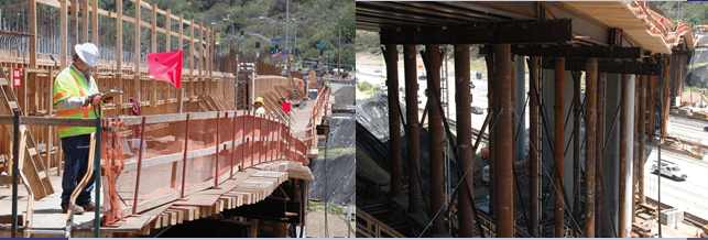 Photos from the bridge reconstruction effort.