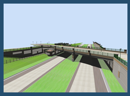 Artist's conceptual drawing of the reconstructed overpass.