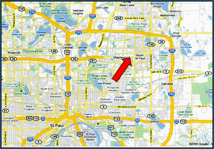Google Map with the project location highlighted.
