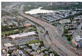 Aerial photo of the project I-93 area