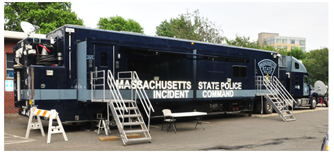 The MA state police mobile incident command center.