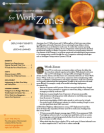 Image shows the first page of the 'Intelligent Transportation for Work Zones' report.