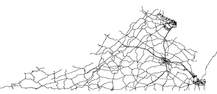 Macroscopic model of the major interstates and significant highways in Virginia