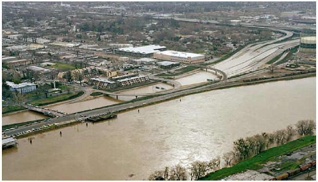 Figure 1. A view of the flooded Interstate 5 Boat Section.