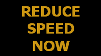 Graphic of a Reduce Speed Now changeable message sign.