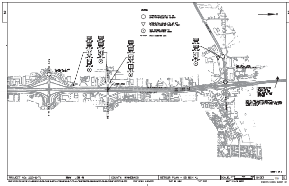 Map shows a detour on the 9th Avenue overpass, with the intersection signals to be hand controlled.