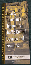 Cover of the ATSSA "Quality Guidelines for Temporary Traffic Control Devices and Features" brochure.