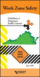 Cover of the "Work Zone Safety: Guidelines for Temporary Traffic Control" brochure.