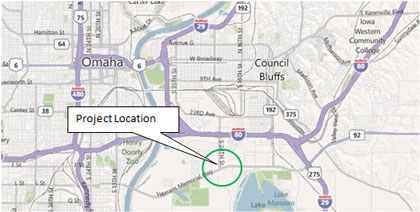 Map - Figure 22 shows the general project location of 24th Street Reconstruction Project. (Map Source: Bing)